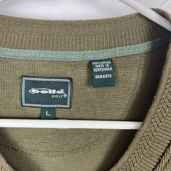 BOLLE GOLF Vest 100% Fine Pima Cotton V-Neck Olive Large - Picture 2 of 4